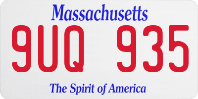 MA license plate 9UQ935