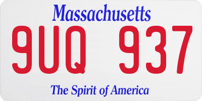 MA license plate 9UQ937