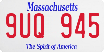 MA license plate 9UQ945