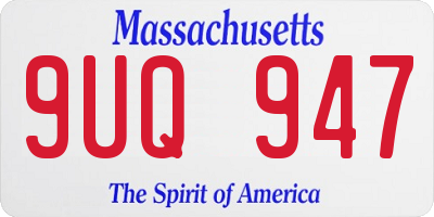 MA license plate 9UQ947