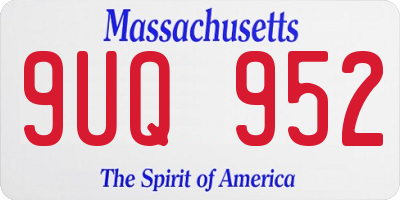 MA license plate 9UQ952