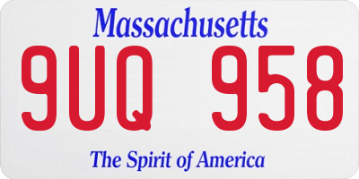 MA license plate 9UQ958