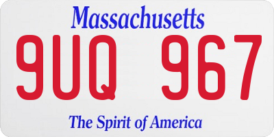 MA license plate 9UQ967