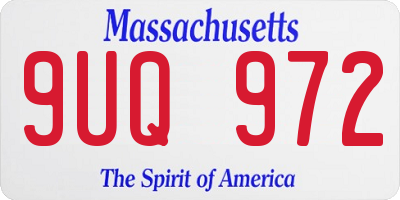 MA license plate 9UQ972