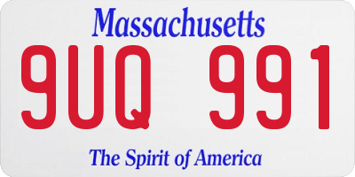 MA license plate 9UQ991