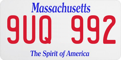 MA license plate 9UQ992