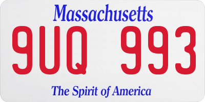 MA license plate 9UQ993