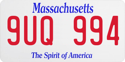 MA license plate 9UQ994
