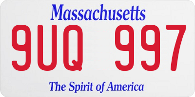 MA license plate 9UQ997