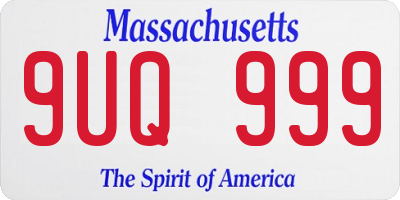 MA license plate 9UQ999