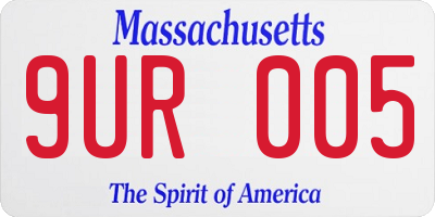 MA license plate 9UR005