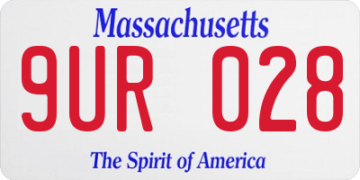 MA license plate 9UR028
