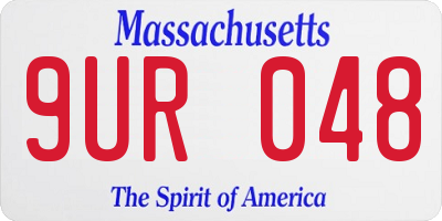 MA license plate 9UR048
