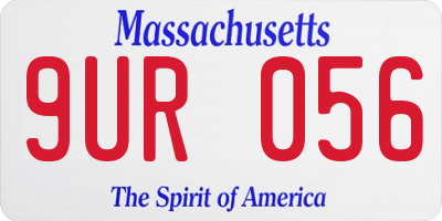 MA license plate 9UR056