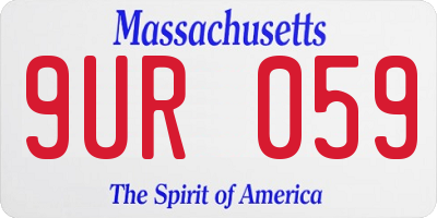 MA license plate 9UR059