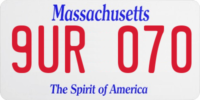 MA license plate 9UR070