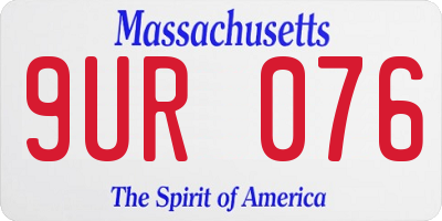 MA license plate 9UR076