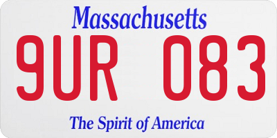 MA license plate 9UR083