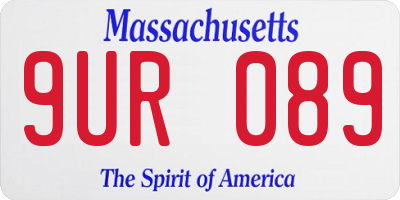 MA license plate 9UR089