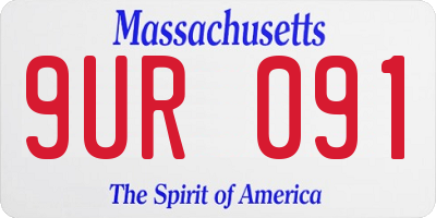 MA license plate 9UR091