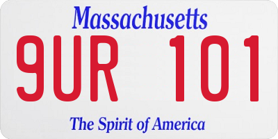 MA license plate 9UR101