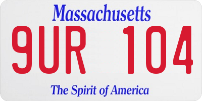 MA license plate 9UR104
