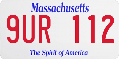 MA license plate 9UR112