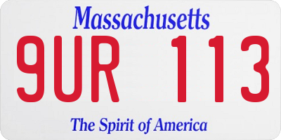 MA license plate 9UR113