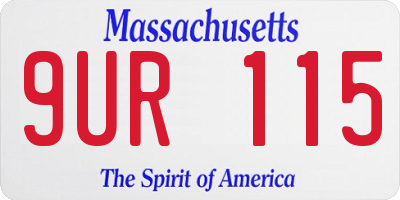 MA license plate 9UR115