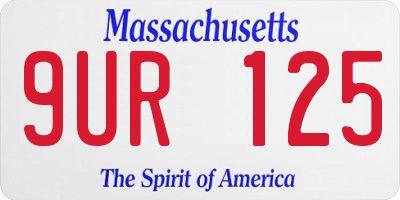 MA license plate 9UR125