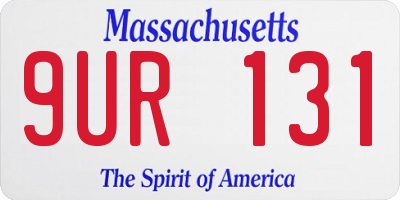MA license plate 9UR131