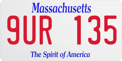MA license plate 9UR135