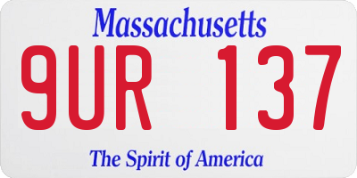 MA license plate 9UR137