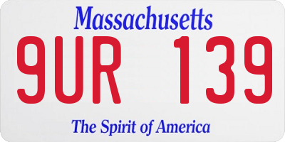 MA license plate 9UR139