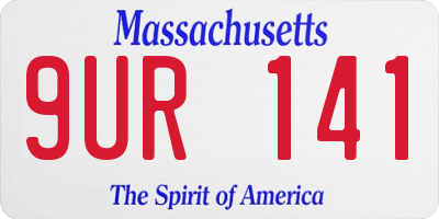 MA license plate 9UR141