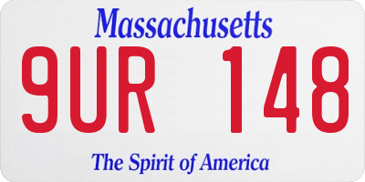 MA license plate 9UR148