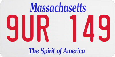 MA license plate 9UR149
