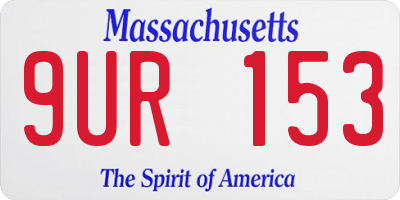 MA license plate 9UR153