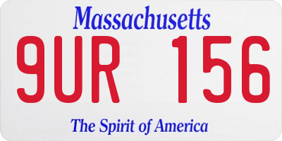MA license plate 9UR156