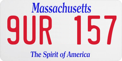 MA license plate 9UR157