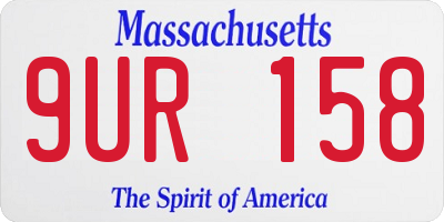 MA license plate 9UR158