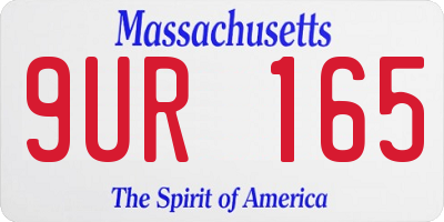 MA license plate 9UR165