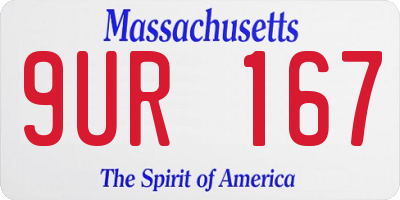 MA license plate 9UR167