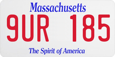 MA license plate 9UR185