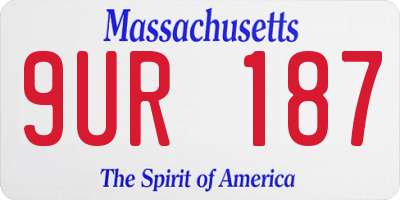 MA license plate 9UR187