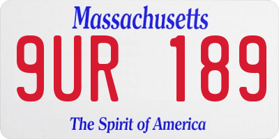 MA license plate 9UR189