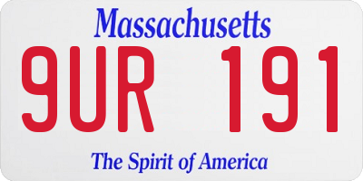 MA license plate 9UR191