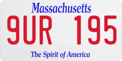 MA license plate 9UR195