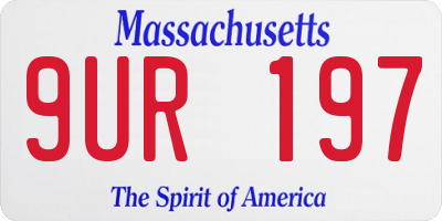 MA license plate 9UR197