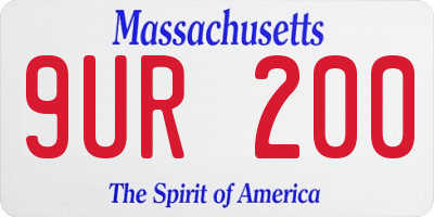 MA license plate 9UR200